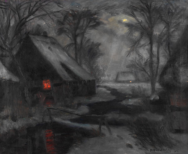 Winter Evening in Fischerhude od Otto Modersohn