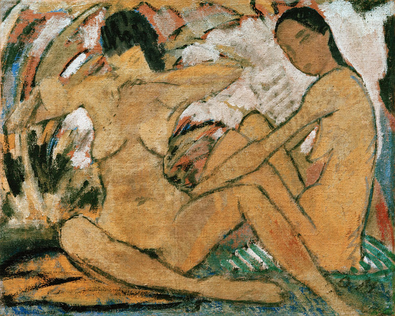 Two Women Sitting od Otto Mueller