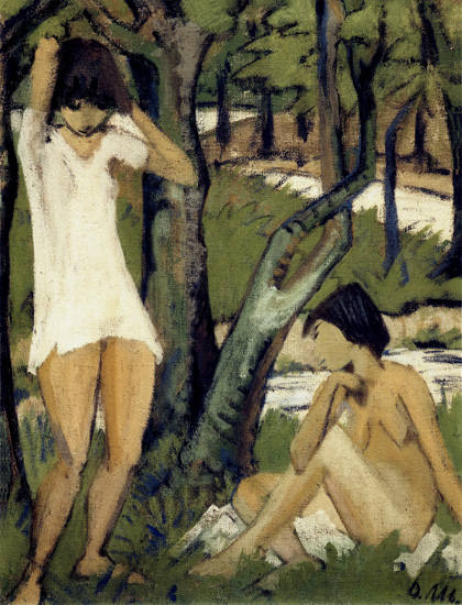 Dvě koupající se dívky  od Otto Mueller