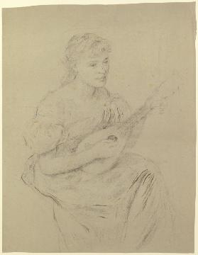 Mandoline spielende junge Frau ("Lautenspielerin")
