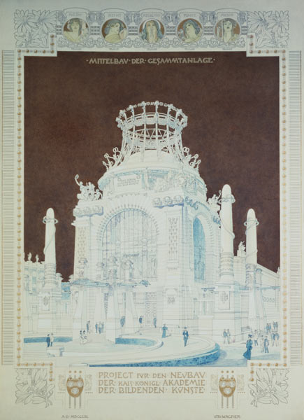 Academy of Fine Arts, Vienna, design for the Hall of Honour od Otto Wagner