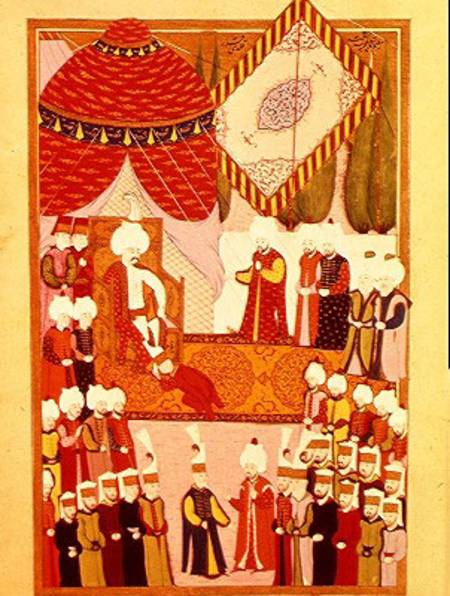 The Coronation of Sultan Selim I (1466-1520) from the 'Hunername' by Lokman od Ottoman School
