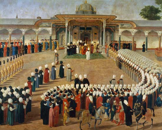 Reception at the Court of Sultan Selim III (1761-1807) at the Topkapi Palace od Ottoman School