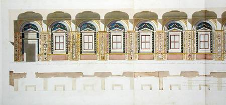 Vertical section of the second floor of the Raphael Loggia at the Vatican, from 'Delle Loggie di Raf od P. Savorelli