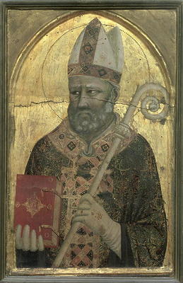 St. Nicholas of Myra (tempera on panel) od Pacino  di Buonaguida