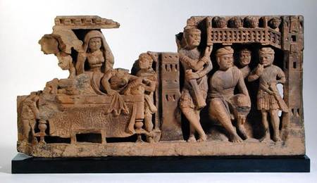 Relief panel depicting the Dream of Queen Maya, Gandhara Region od Pakistani School