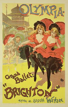 Reproduction of a poster advertising the ballet 'Brighton', Theatre Olympia