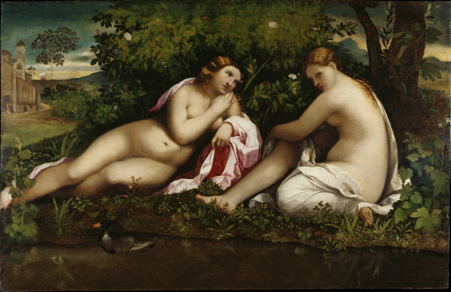 Two Nymphs at Rest (Jupiter and Callisto?) od Palma il Vecchio (eigentl. Jacopo Negretti)