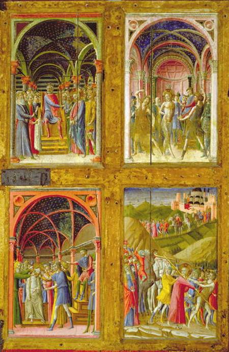 The Birth of the Virgin and Four Saints (tempera & gold leaf on panel) od Paolo  di Giovanni Fei