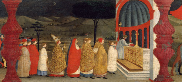 Predella of the Profanation of the Host: The Pope Returning the Consecrated Host to the Altar od Paolo Uccello