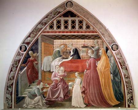 The Birth of the Virgin, from the cycle of the Lives of the Virgin and St. Stephen from the Cappella od Paolo Uccello