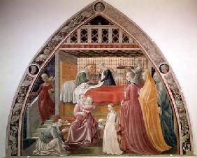 The Birth of the Virgin, from the cycle of the Lives of the Virgin and St. Stephen from the Cappella