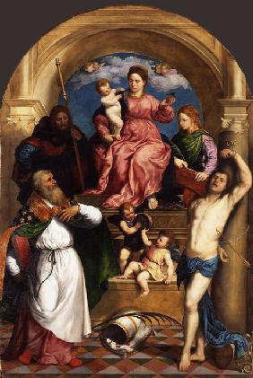 Enthroned Madonna with Child and Saints