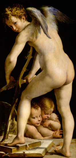 The bend carving Amor od Parmigianino