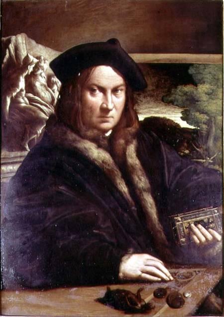 Portrait of a gentleman wearing a beret od Parmigianino