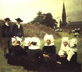 Breton Women Sitting at a Pardon