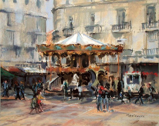 Little Carousel, Montpellier (pastel on paper)  od  Pat  Maclaurin