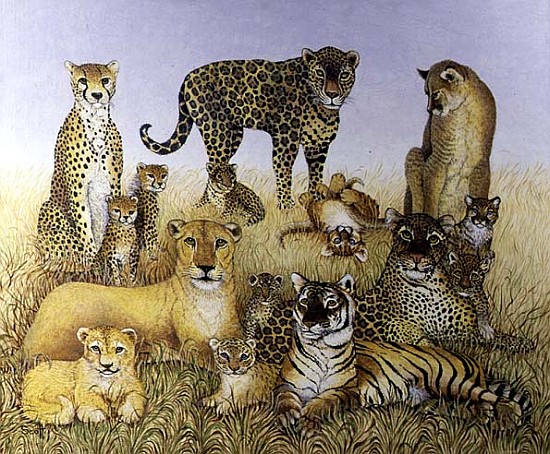 The Big Cats (acrylic on calico)  od Pat  Scott