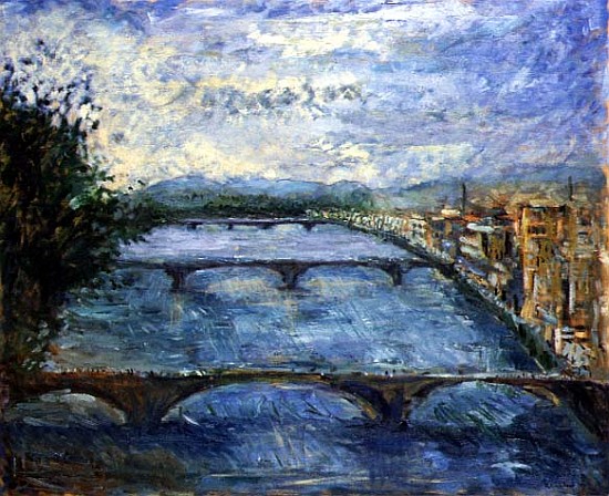 Bridges Over the Arno, 1995 (oil on canvas)  od Patricia  Espir