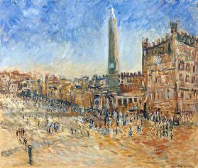 The Piazza in Siena, 1995 (oil on canvas) 