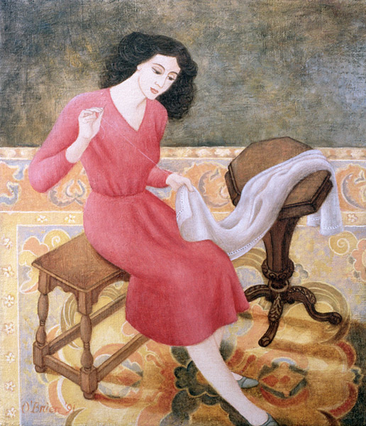 Girl Sewing, 1991  od Patricia  O'Brien
