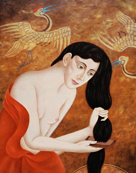 Woman combing her hair, 1999 (oil on canvas)  od Patricia  O'Brien