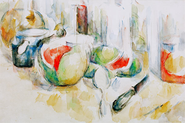 Still life with watermelon od Paul Cézanne