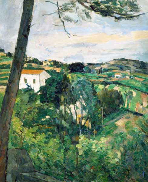Landscape with red roof or The pine at the Estaque, 1875-76 (see also 287551) od Paul Cézanne