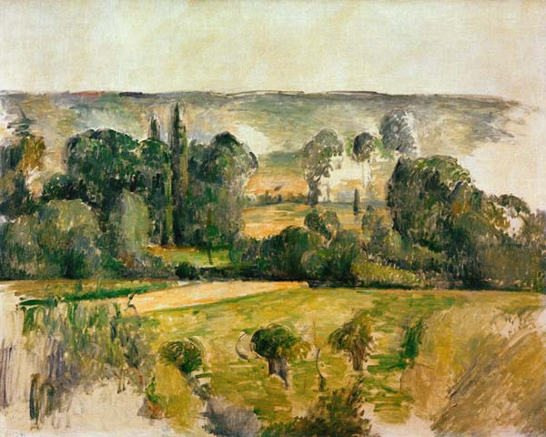 Hillside landscape near M?Šdan od Paul Cézanne