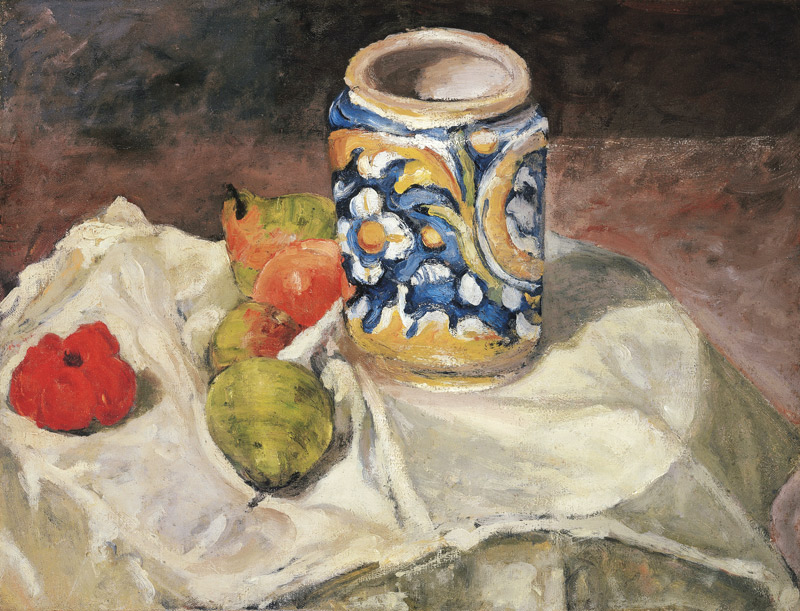 Still life with Italian earthenware jar od Paul Cézanne