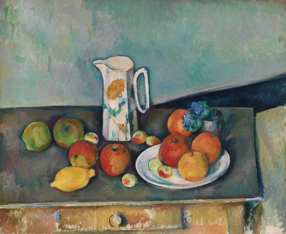 Still life with milkjug and fruit od Paul Cézanne