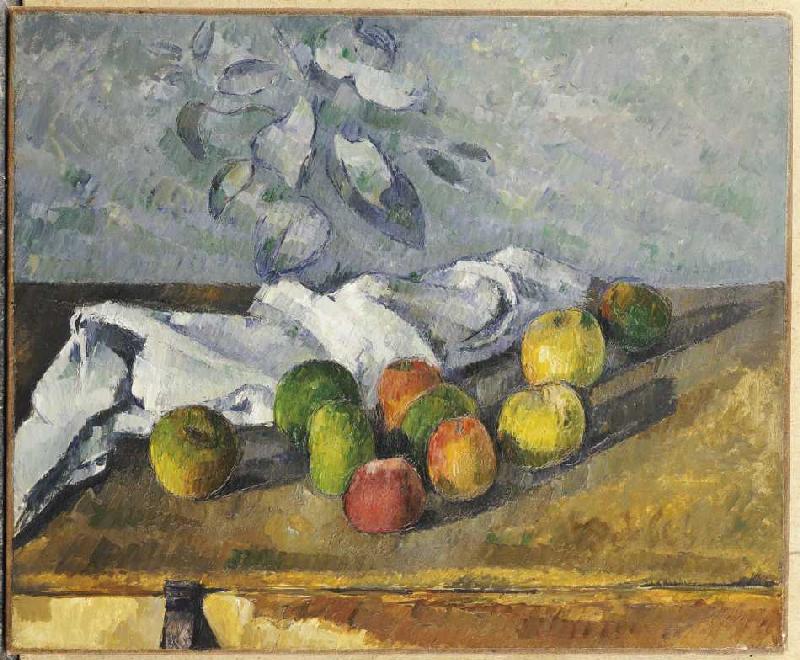 Äpfel und ein Handtuch. od Paul Cézanne