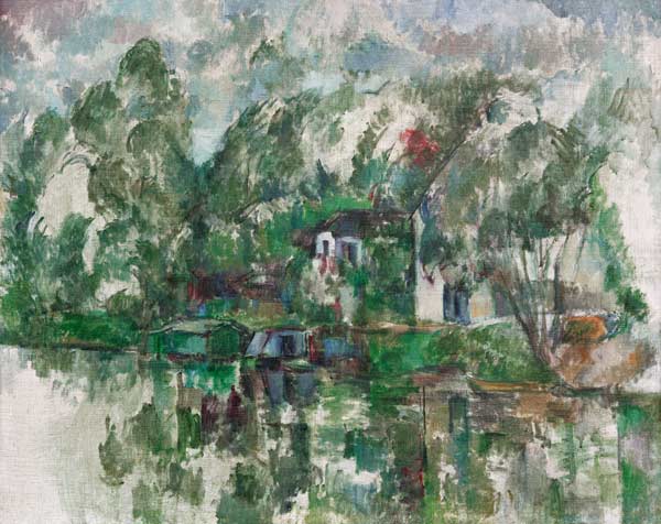 On a river bank od Paul Cézanne