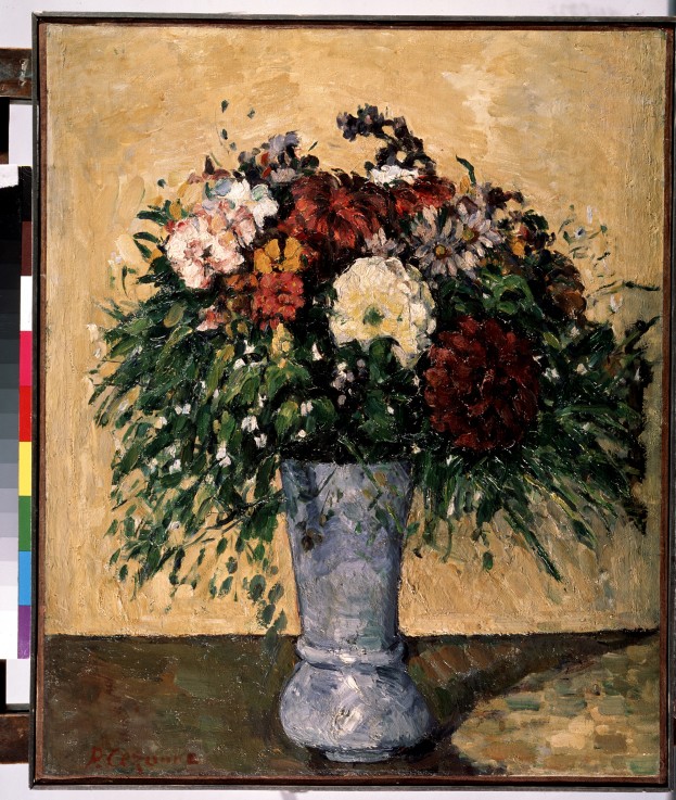 Flowers in a Blue Vase od Paul Cézanne