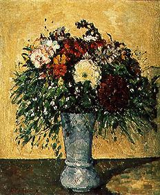 Bouquet of flowers in a blue vase od Paul Cézanne