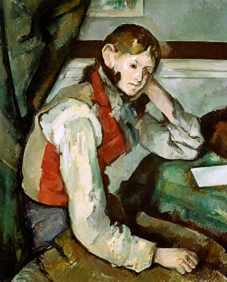 The boy with the red waistcoat od Paul Cézanne