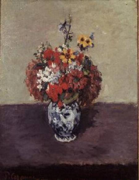 Flowers in a Delft vase od Paul Cézanne