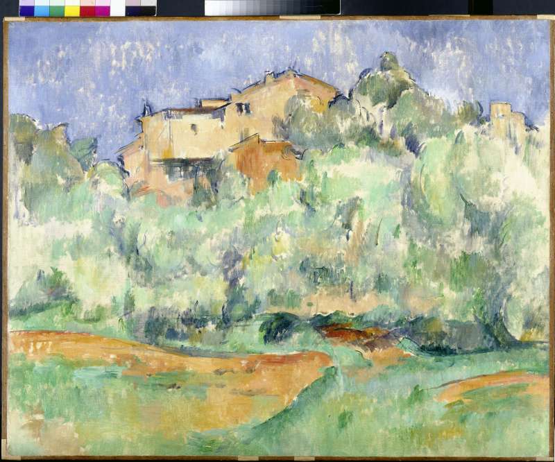 Haus auf bewaldeter Anhöhe mit Taubenschlag (Maison de Bellevue et pigeonnier) od Paul Cézanne