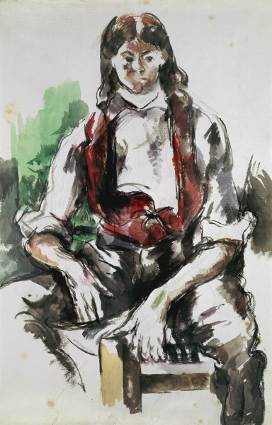 Young man with Red Vest od Paul Cézanne