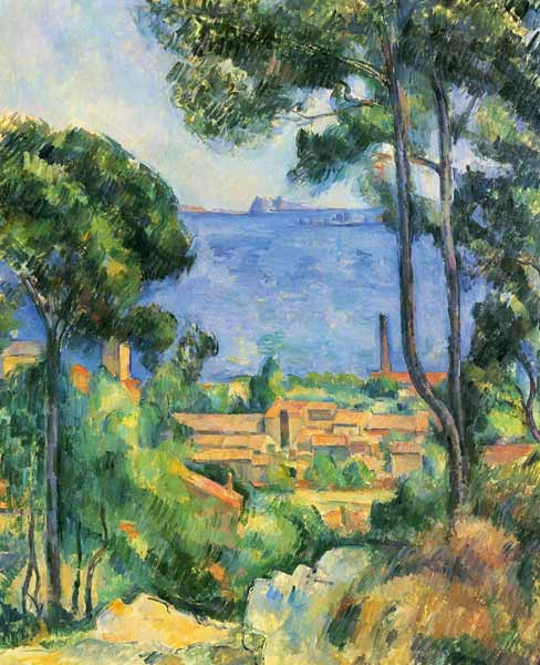Blick auf L'Estaque und das Chateaux d'If (Das Meer bei L'Estaque) od Paul Cézanne