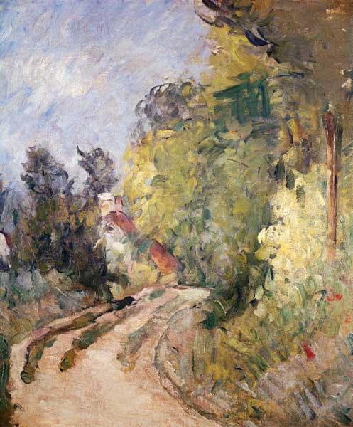 Road Turning under Trees od Paul Cézanne