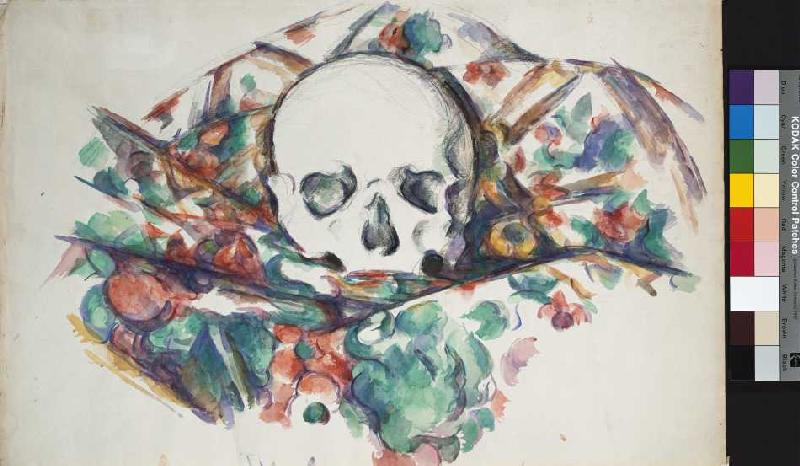 Schädel auf einem Tuch od Paul Cézanne