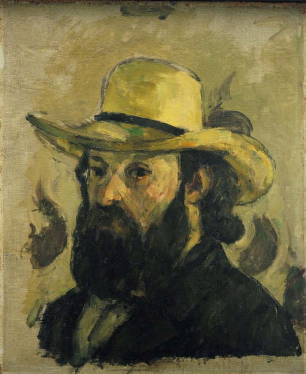 Self-Portrait in a Straw Hat od Paul Cézanne