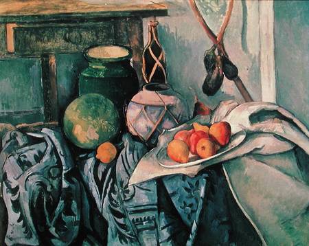 Still Life with Pitcher and Aubergines od Paul Cézanne