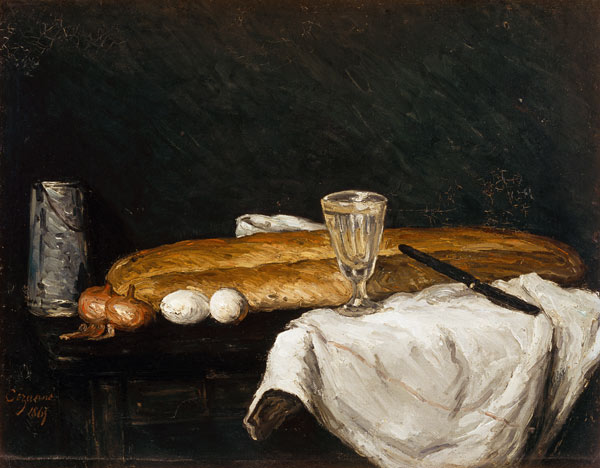 Still life w.bread and eggs od Paul Cézanne