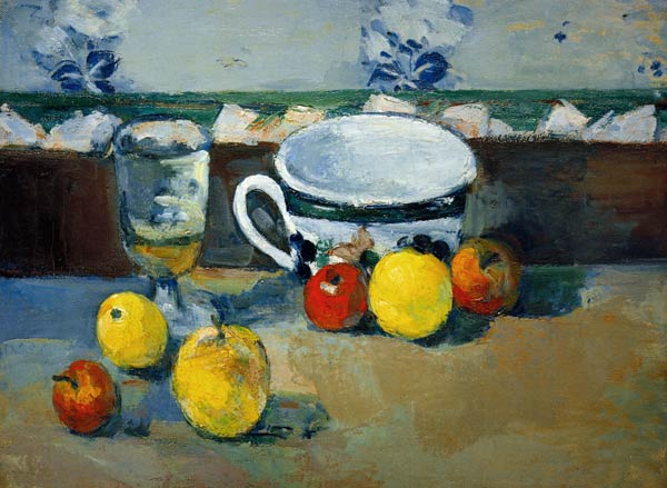 Cup, Glass & Fruit II od Paul Cézanne