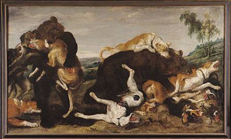Bear Hunt or, Battle Between Dogs and Bears od Paul de Vos