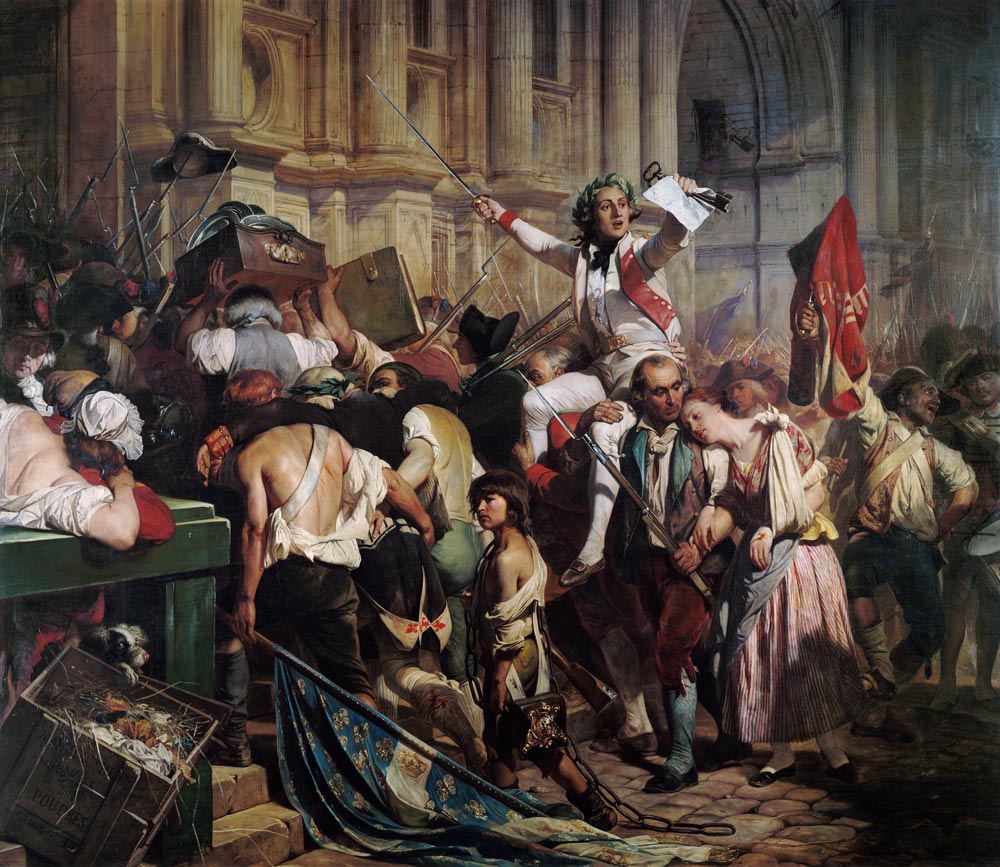 The Conquerors of the Bastille before the Hotel de Ville in 1789 od Hippolyte (Paul)  Delaroche