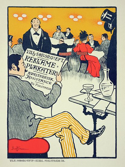 Reproduction of a poster advertising 'Wilhelm Soborg', Copenhagen od Paul Fischer