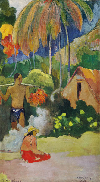 Landscape in Tahiti (Mahana Maa) od Paul Gauguin
